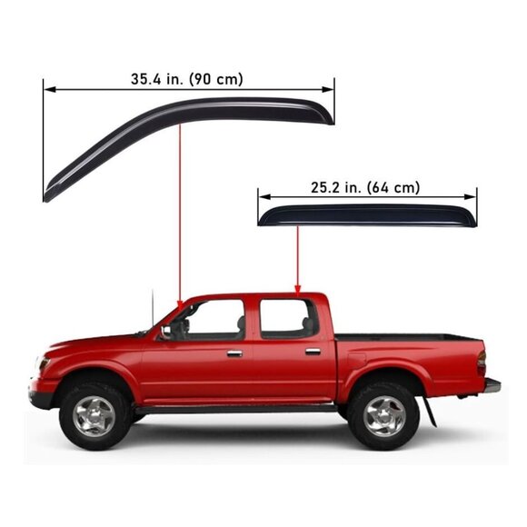 2001-2004 Toyota Tacoma Crew Cab, Vent Visor, Shade Rain Guard Window Visor(NEW) - Picture 3 of 6